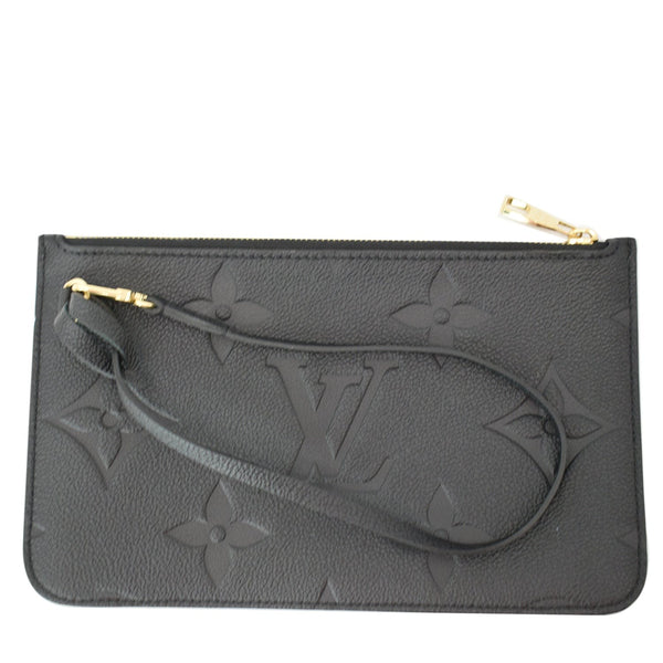LOUIS VUITTON Empreinte Monogram Neverfull MM Pochette Wristlet Pouch Black