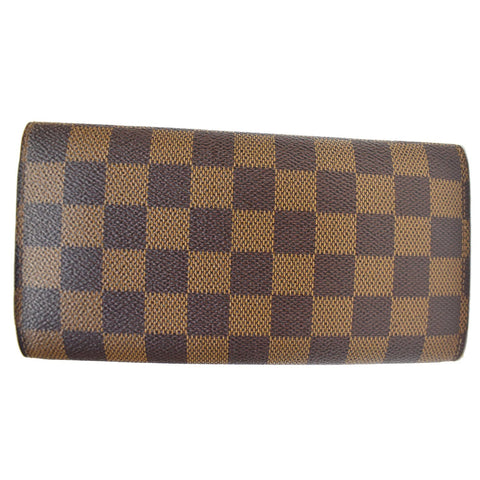 Louis Vuitton Emilie Damier Ebene Wallet Brown bottom view