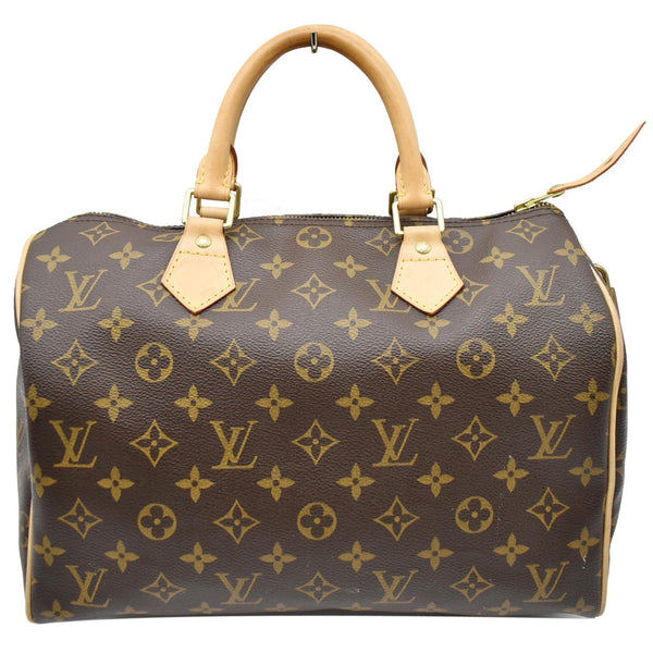 LOUIS VUITTON Speedy 30 Monogram Canvas Satchel Bag Brown