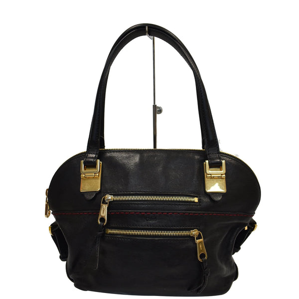 CHLOE Angie Large Leather Tote Shoulder Bag Black