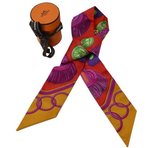 Hermes Twilly Silk Scarf Multicolor