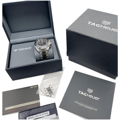 TAG HEUER Formula 1 Chronograph Quartz SS Date Watch Silver Dial 43MM