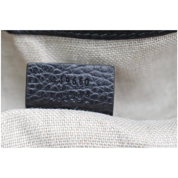 GUCCI Dome Large GG Charm Pebbled Leather Satchel Bag Black 449660