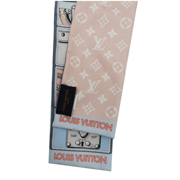 LOUIS VUITTON Lock It Silk Monogram Pattern Bandeau Bleu Glacier