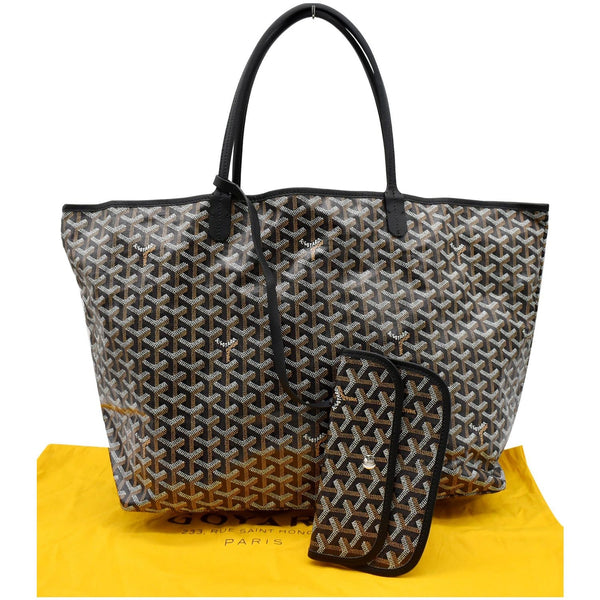 GOYARD Goyardine Saint Louis GM Tote Shoulder Bag Black