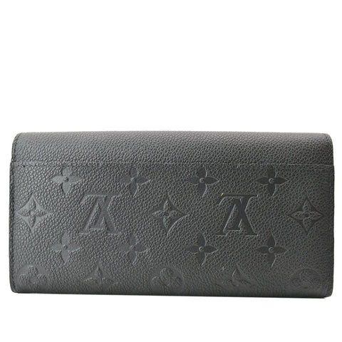 LOUIS VUITTON Sarah Monogram Empreinte Leather Wallet Black