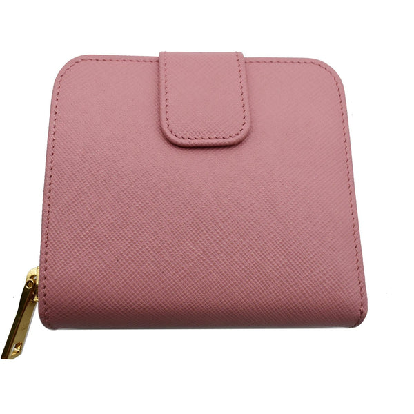 PRADA Small Saffiano Leather Zip Around Wallet Pink