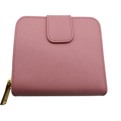PRADA Small Saffiano Leather Zip Around Wallet Pink