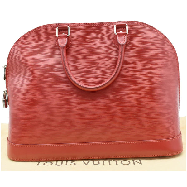 LOUIS VUITTON Alma GM Epi Leather Satchel Bag Red