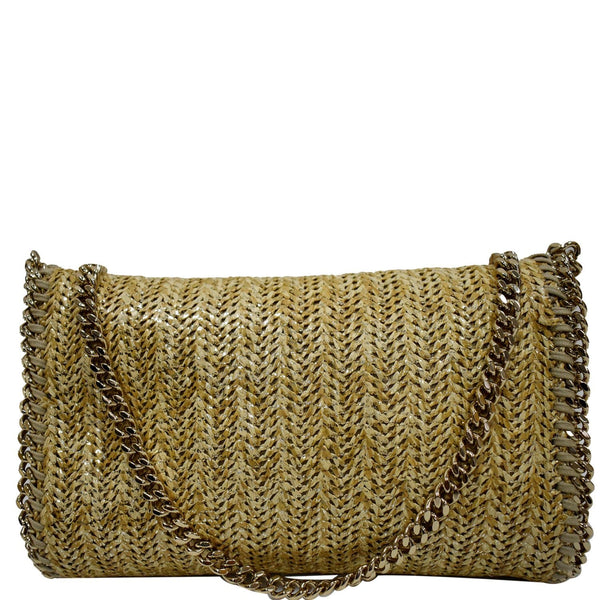 STELLA MCCARTNEY Falabella Small Raffia Shoulder Bag Beige