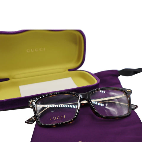 GUCCI GG0191OA 002 Havana Eyeglasses Demo Lens