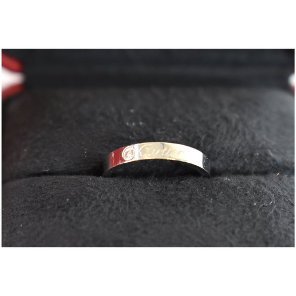 CARTIER Platinum Diamond Ring Silver