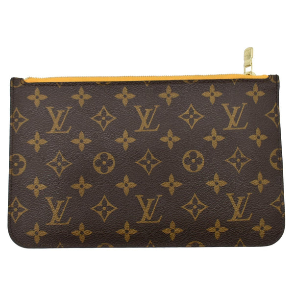 LOUIS VUITTON Neverfull MM Monogram Canvas Pochette Wristlet Pouch Brown