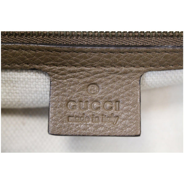 Gucci Soho Pebbled Leather Chain Shoulder Tote Bag brand tags