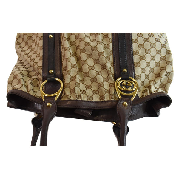 GUCCI Interlocking Large GG Canvas Tote Bag Beige 223954