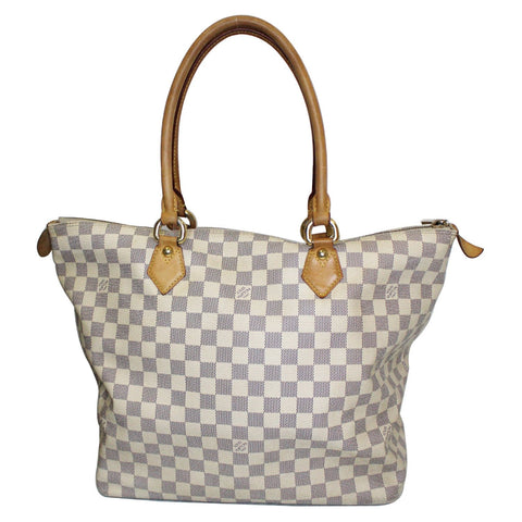 LOUIS VUITTON Saleya GM Damier Azur Shoulder Bag White
