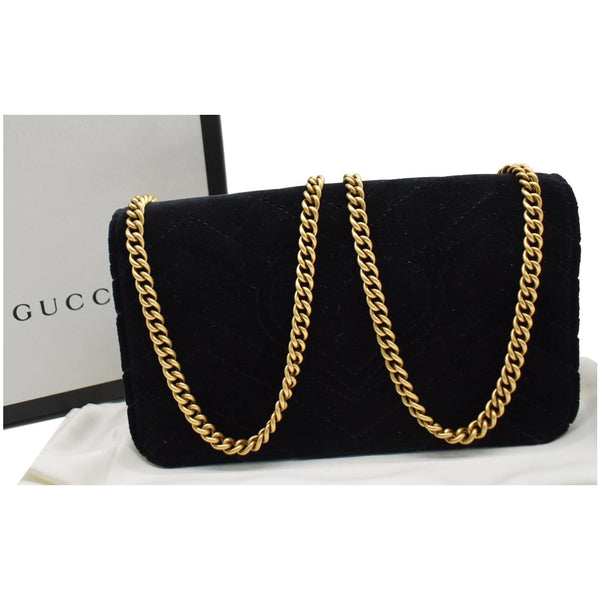 GUCCI GG Marmont Suede Leather Crossbody Bag Black 488426