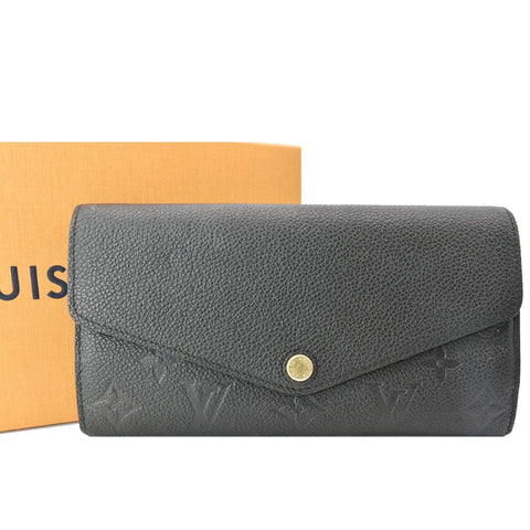LOUIS VUITTON Sarah Monogram Empreinte Leather Wallet Black