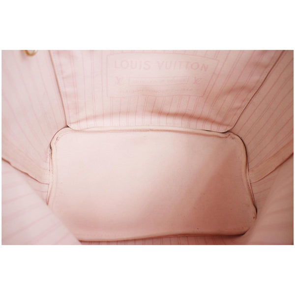 LOUIS VUITTON Neverfull MM Damier Azur Tote Bag Rose Ballerine