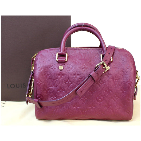 LOUIS VUITTON Speedy 25 Bandouliere Empreinte Leather Shoulder Bag Mulberry