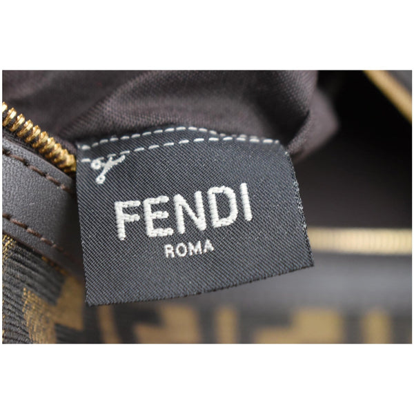 FENDI Mini Baguette Zucca Canvas Shoulder Bag Brown