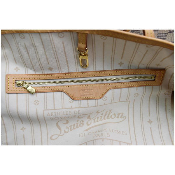 LOUIS VUITTON Neverfull GM Damier Azur Tote Shoulder Bag White