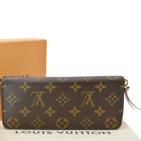 Louis Vuitton Clemence Monogram Canvas Zippy Wallet Brown