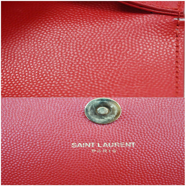 YVES SAINT LAURENT Cassandre Grain De Poudre Clutch Red