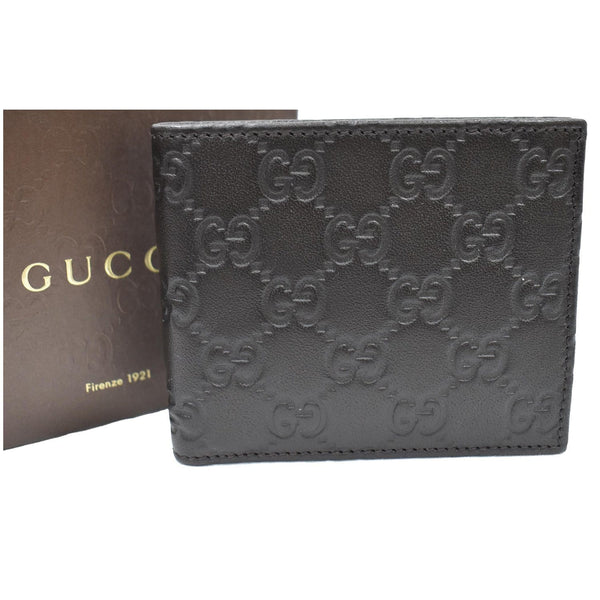 GUCCI Microguccissima Bifold Leather Wallet Black 260987