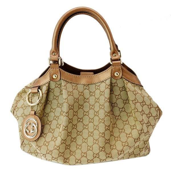 Gucci Sukey Medium GG Canvas Tote Bag Beige - Shop at DDH