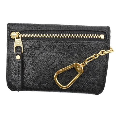 LOUIS VUITTON Key Pouch Empreinte Leather Wallet Noir