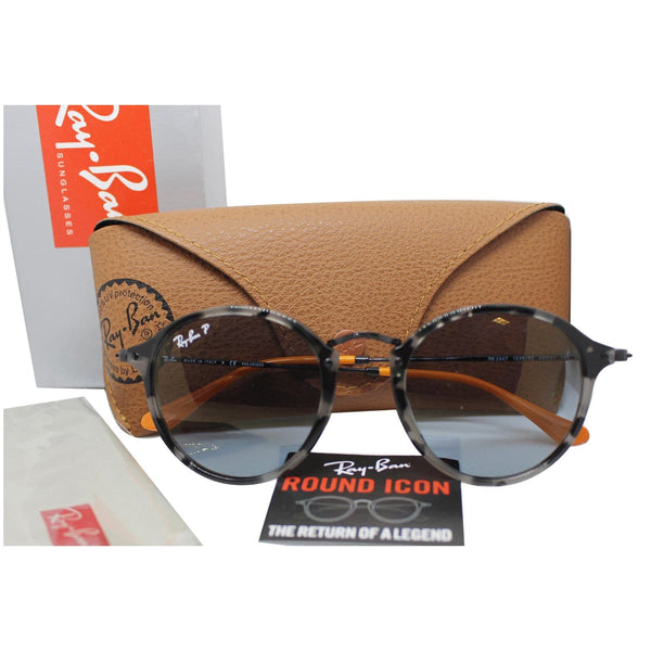 Ray-Ban RB2447 124652 Fleck Pop Tortoise Black Sunglasses Blue Polarized Lens