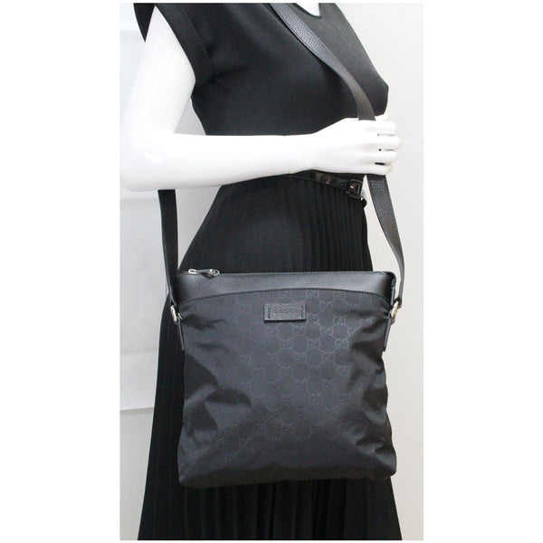 GUCCI GG Monogram Nylon Small Messenger Bag Black 510342