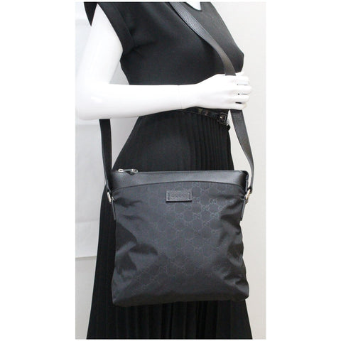 GUCCI GG Monogram Nylon Small Messenger Bag Black 510342