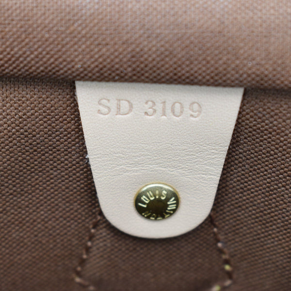 LOUIS VUITTON Speedy 35 Monogram Canvas Satchel Bag Brown