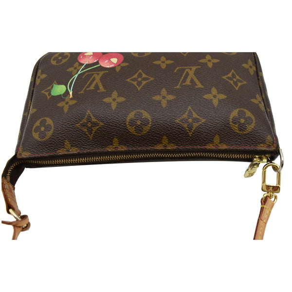 LOUIS VUITTON Cerises Monogram Canvas Pochette Accessoires Pouch Bag Brown