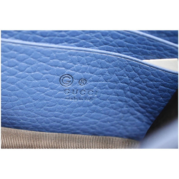 GUCCI Dollar Interlocking G Calfskin Leather Chain Wallet Crossbody Bag Blue 510314