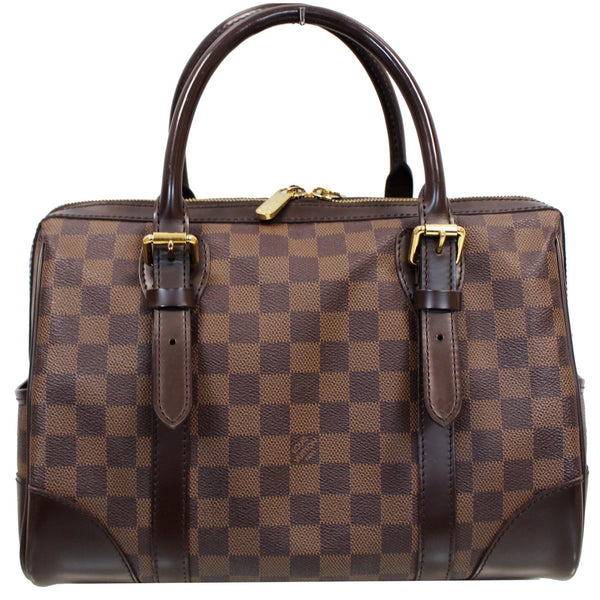 LOUIS VUITTON Berkeley Damier Ebene Satchel Bag Brown
