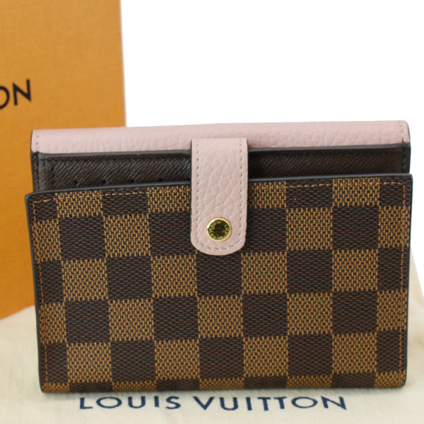 LOUIS VUITTON Damier Ebene Normandy Compact Wallet Rose Ballerine