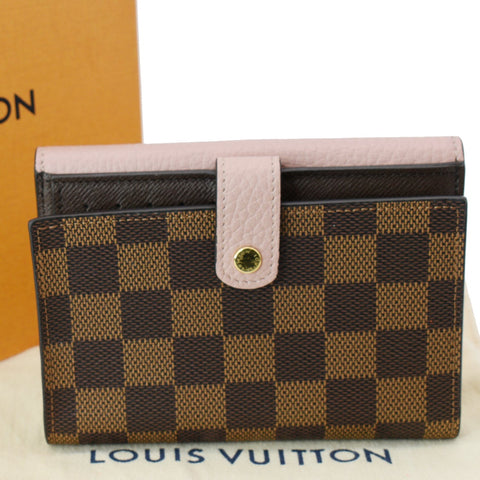 LOUIS VUITTON Damier Ebene Normandy Compact Wallet Rose Ballerine