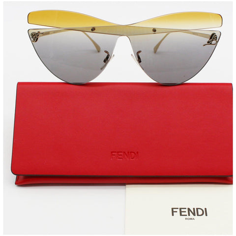 FENDI FF 0400/S 0XYO/9O Gold Sunglasses Dark Gray Gradient Lens
