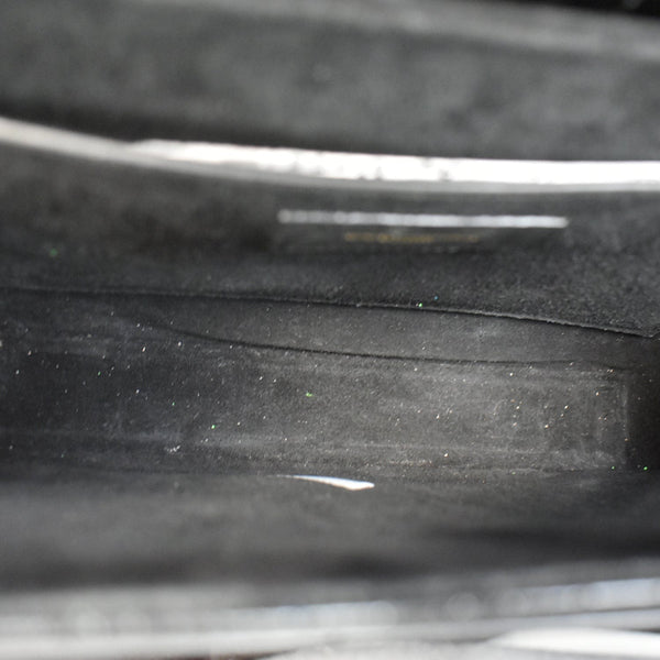 YVES SAINT LAURENT New Besace Embossed Leather Crossbody Bag Black