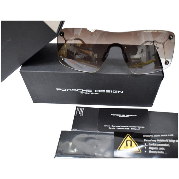 Porsche Design P8620 B 99 Shield Men Gold Sunglasses Grey Lens
