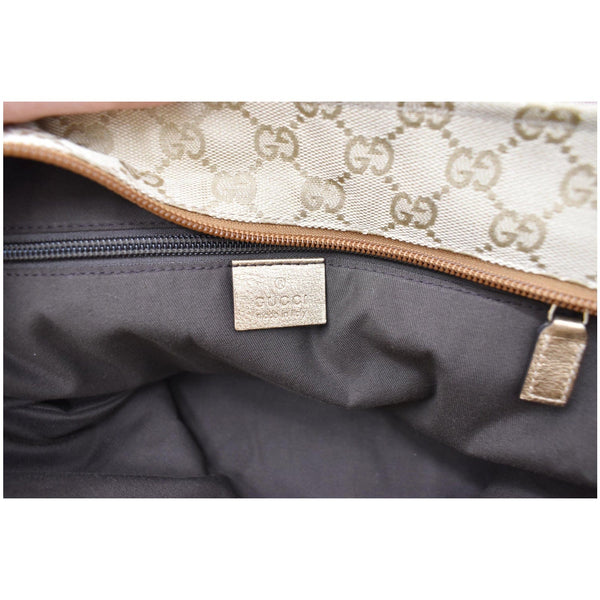 Gucci Sherry GG Canvas Leather Tote Bag Beige - Preloved