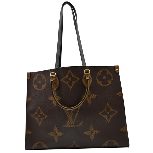 LOUIS VUITTON Onthego GM Reverse Monogram Giant Canvas Shoulder Bag Brown