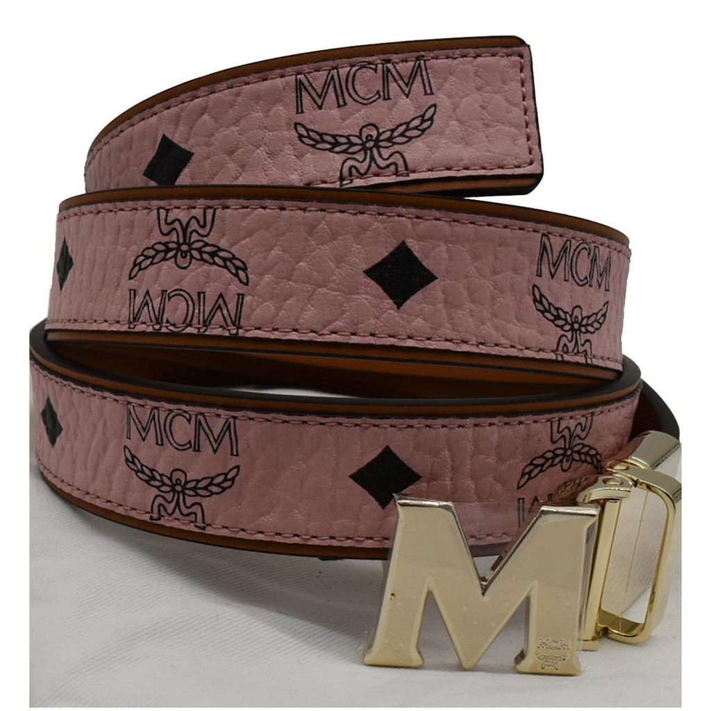 Rose gold and black MCM revisable belt size small MCM VISETOS BROWN BLACK REVERSIBLE BELT 38-42” WAIST 24K  main image 3
