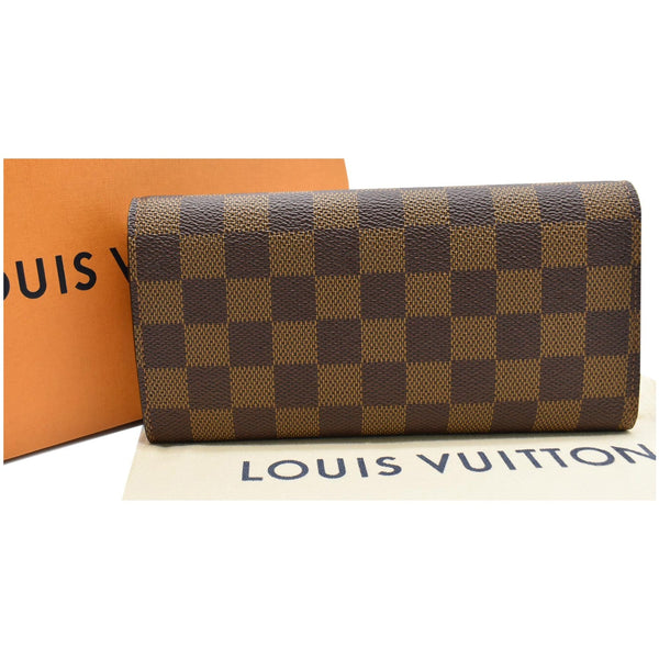 LOUIS VUITTON Emilie Damier Ebene Wallet Rose Ballerine