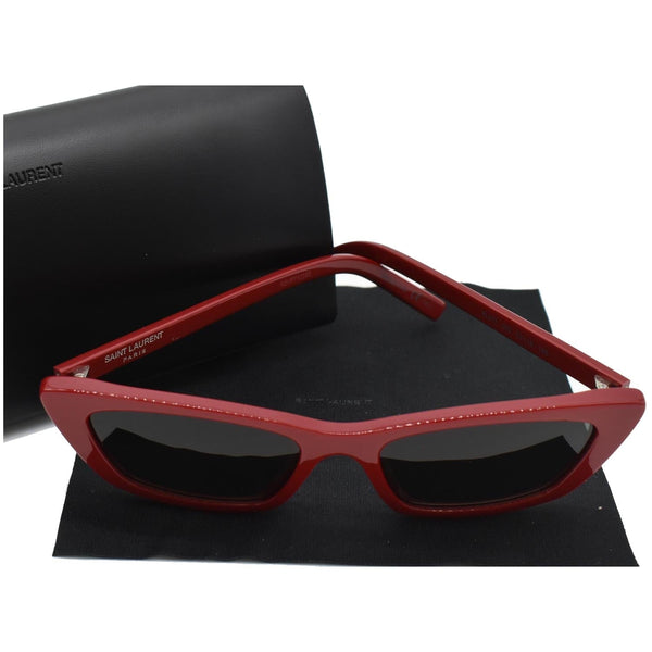 YVES SAINT LAURENT SL277 003 Red Sunglasses Gray Lens