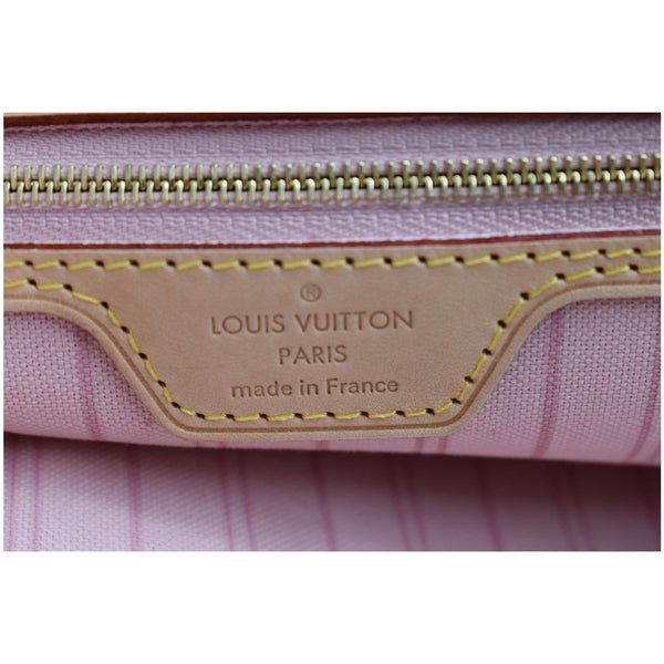 LOUIS VUITTON Neverfull MM Damier Azur Tote Bag Rose Ballerine
