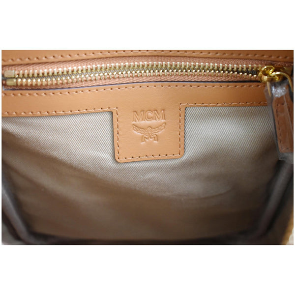 MCM KL Mini Visetos Monogram Canvas Crossbody Bag Cognac